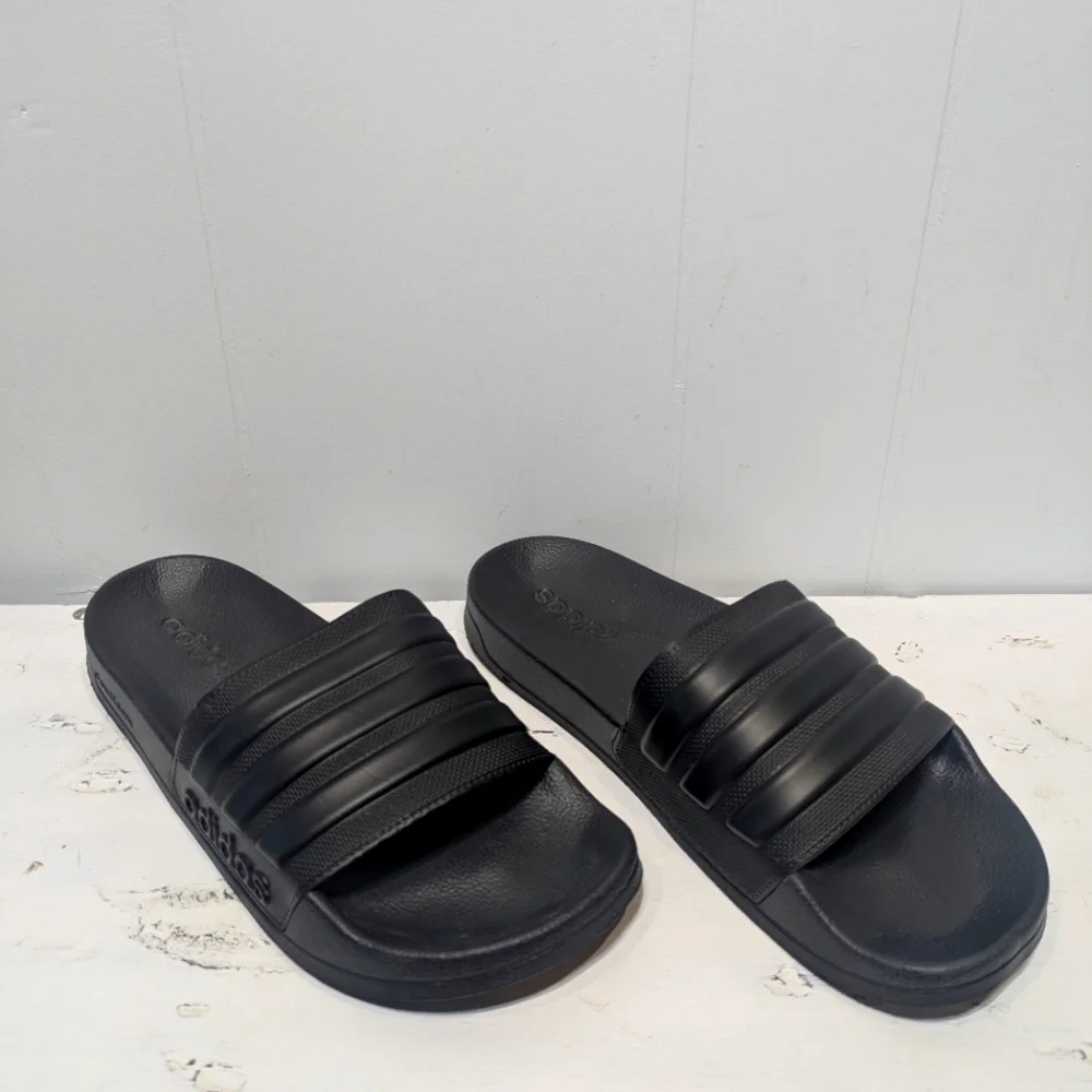 Adidas Adilette Shower‎ Slides Black On Black Mens 9 Womens 10